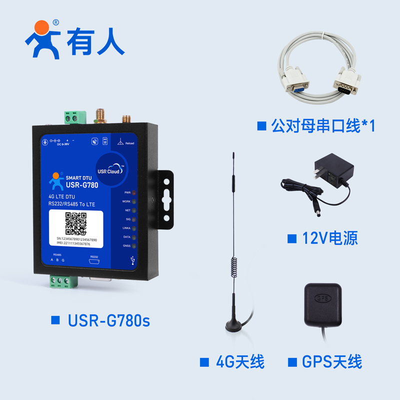 有人4g模块Cat1 dtu数据采集网关双路MQTT边缘计算485隔离G780s - 图1