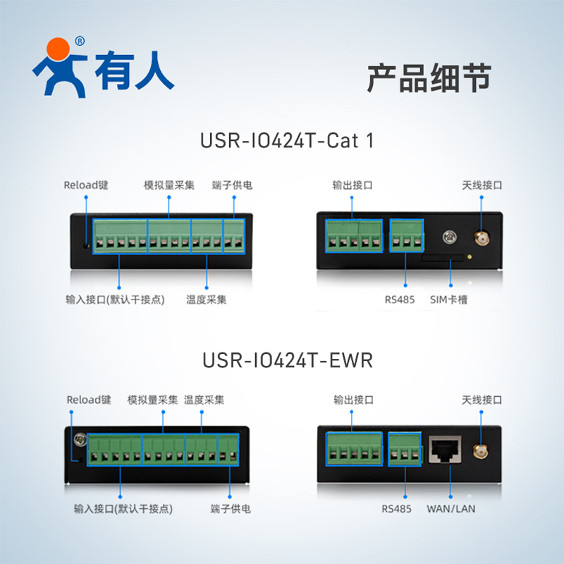 4路网络IO控制器继电器RTU以太网WIFI远程控制开关RS485模块424T - 图1