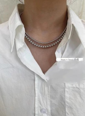 施华洛珍珠女真多麻色项链三尺寸