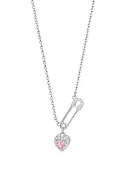 Fashion Love Pendant Pin Necklace Safety Needle Hollow Neckl