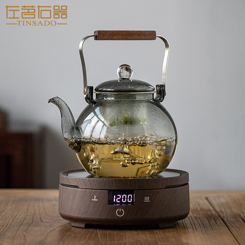 左茗右器耐高温玻璃煮茶壶套装高档家用星空提梁壶泡茶专用煮茶器