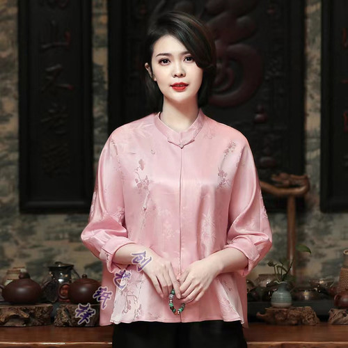 纸样版纸CX257中式复古真丝宽松大码上衣开衫唐装女夏1:1实样裁剪 - 图0