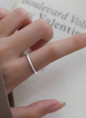 麦穗戒指女小众设计感高级感冷淡风开口可调节素圈戒子