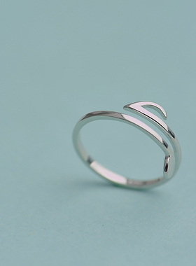 跳动音符戒指女2023年文艺个性小清新音乐符号开口食指尾戒可调节