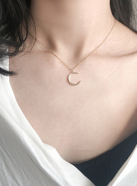 小众设计短款轻奢月亮项链