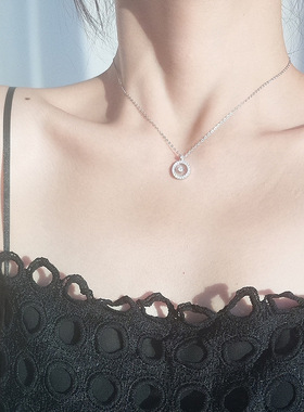 透明闪钻圆圈金秘书韩版锁骨链