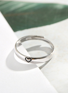 情侣爱心礼物开口食指对戒