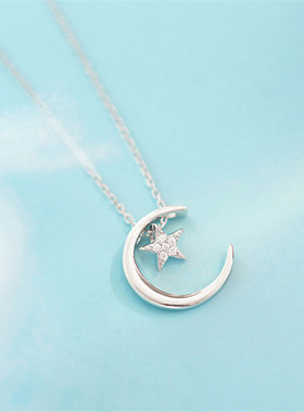 闪钻星月小众设计韩版锁骨链网红