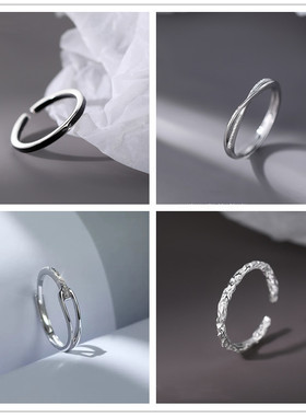 线条戒指925银冷淡风高级感ins潮
