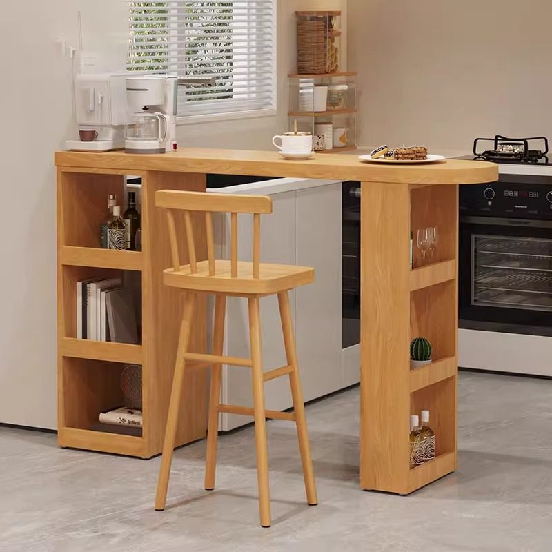 现代简约风实木吧台桌家用客厅小户型隔断长条桌靠墙高脚桌椅组合,淘宝优惠券,粉丝福利购,淘宝优惠卷