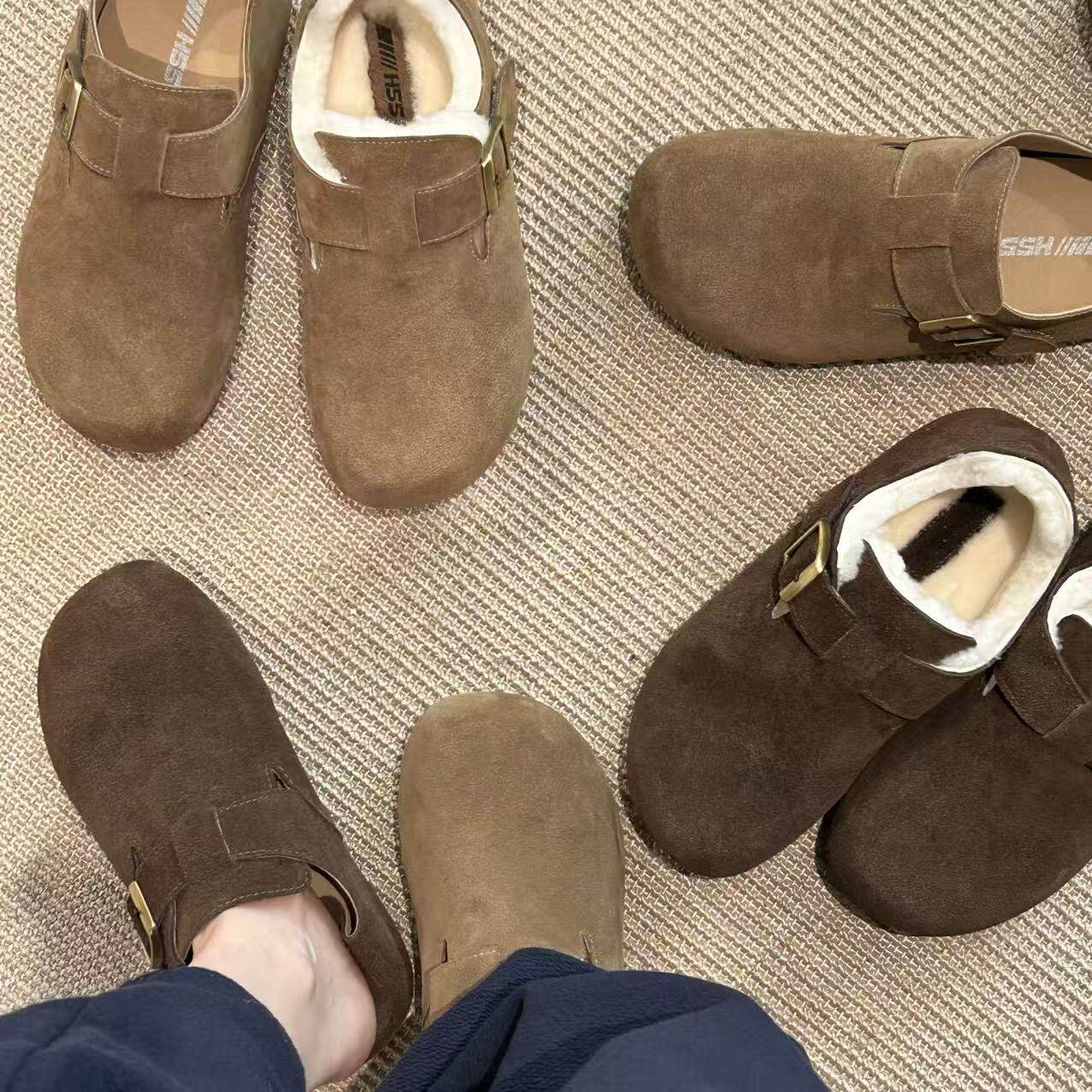 H55女鞋Classic经典勃肯2025新款魔术贴软皮懒人平底全包勃肯鞋,淘宝优惠券,粉丝福利购,淘宝优惠卷