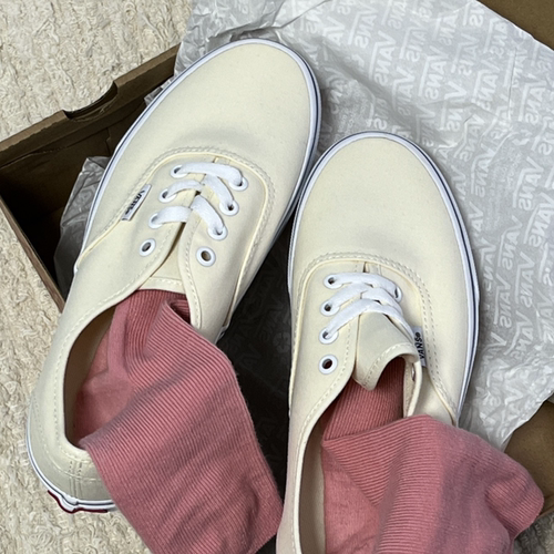 范斯vans authentic米黄奶油白低帮帆布鞋男女同款VN000EE3WHT - 图2