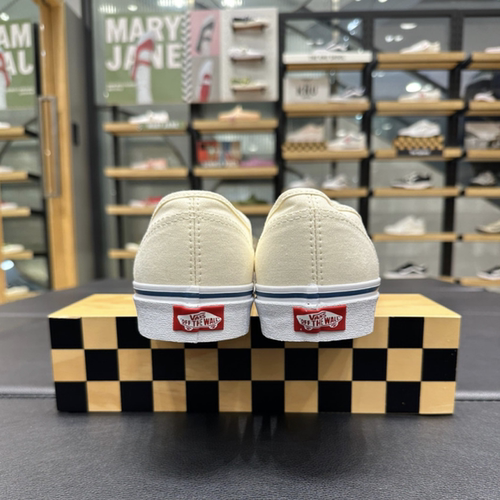 范斯vans authentic米黄奶油白低帮帆布鞋男女同款VN000EE3WHT - 图0