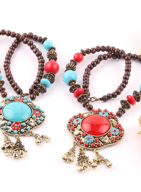 水晶珠旅游波西米亚雕花手编项链