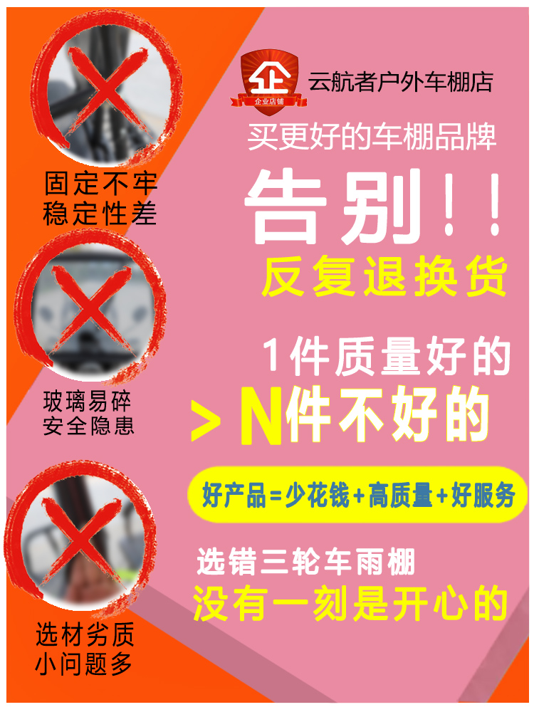 促销电动三轮车车篷雨棚全封闭车棚冬季家用小型遮雨蓬新款老年人 - 图1