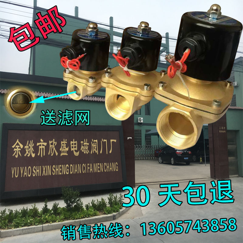 电磁阀常闭水阀气阀全铜2分4分6分1寸2寸AC220V DC24V 厂家直销 - 图1