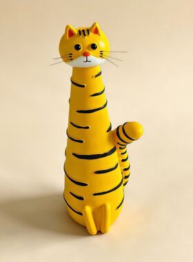 跨境新品Handmade quirky cat-shaped vase猫咪树脂花瓶桌面摆件