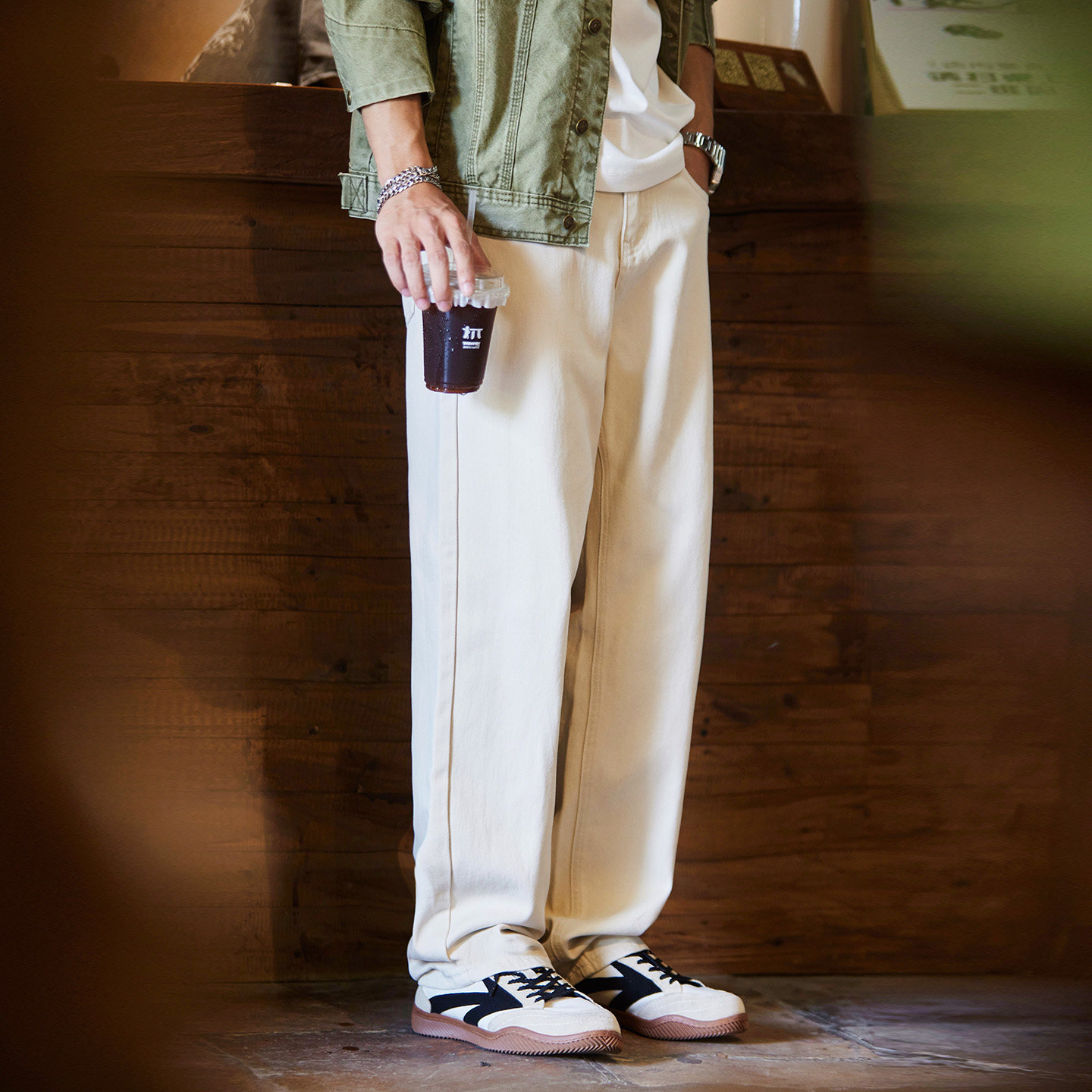 加绒加厚牛仔裤男白色斜纹纯棉直筒长裤2025秋冬新款休闲百搭裤子,淘宝优惠券,粉丝福利购,淘宝优惠卷