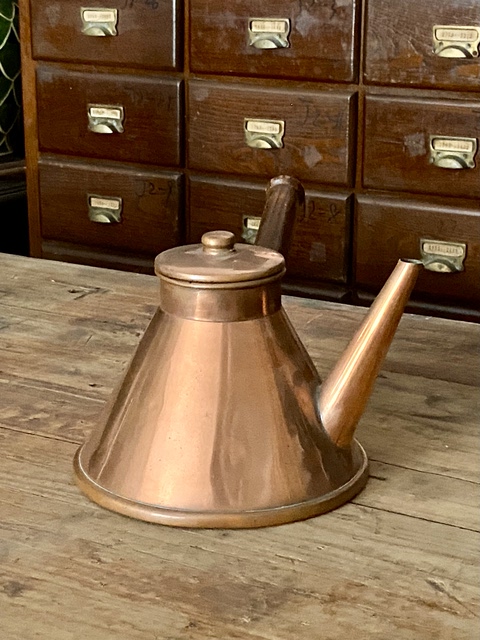 1950s French medieval coffee pot vintage red copper teapot tin-plated vintage French coffee set 2#