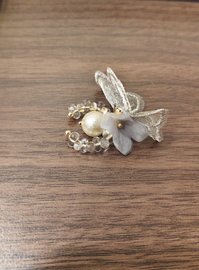 kari show手作客订多色入温柔刺绣蕾丝金线花朵棉花珠耳骨夹