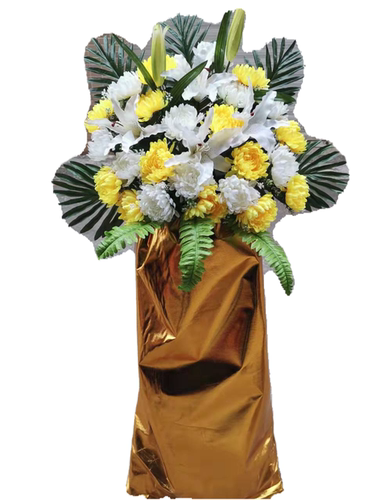 清明仿真菊花扫墓花篮烈士纪念碑红色教育假花殡仪馆追悼祭奠花圈 - 图3
