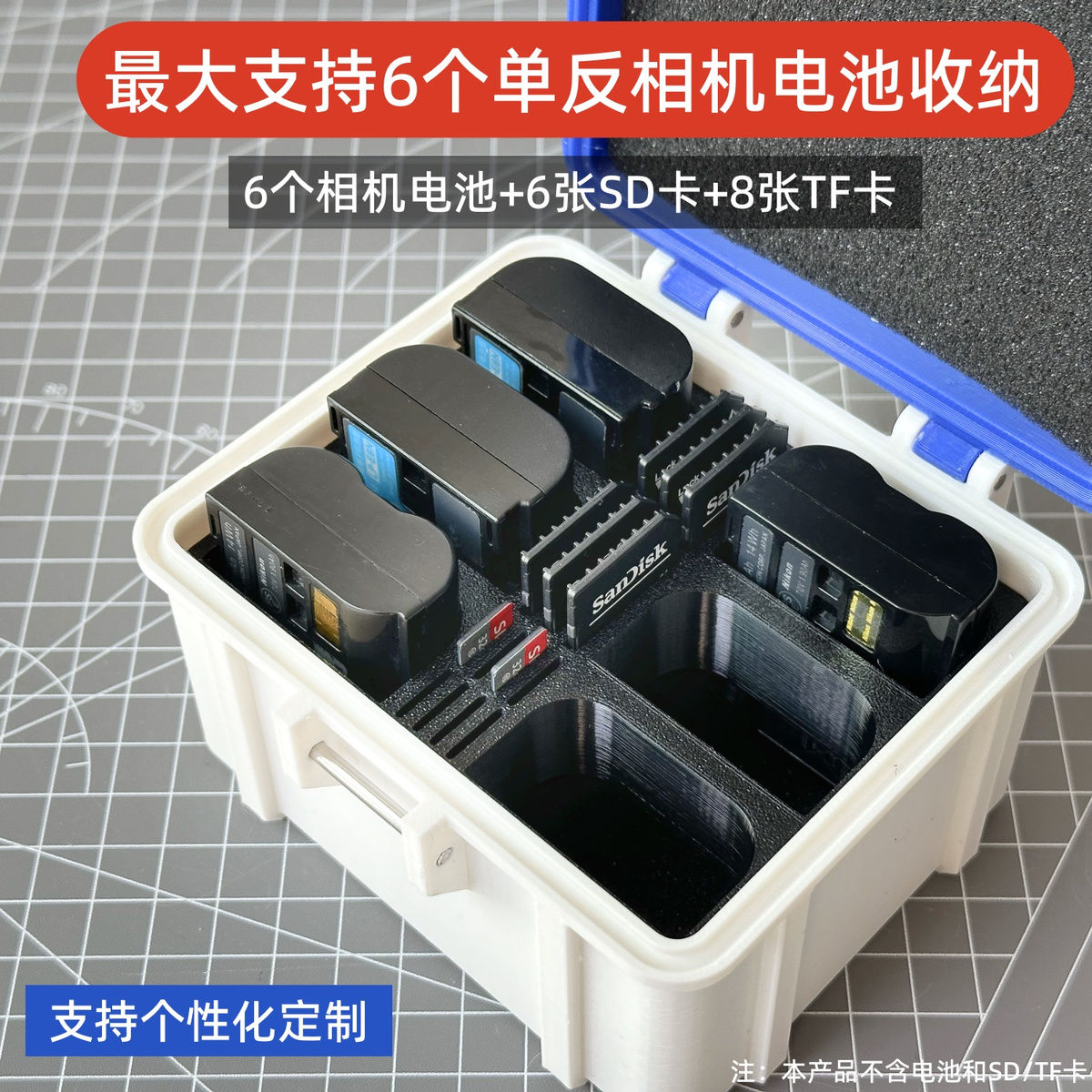 适用尼康相机电池收纳保护盒佳能索尼松下单反微单SD/TF卡箱防潮-图0