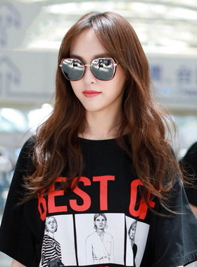 可配近视太阳镜女韩版圆脸眼镜带