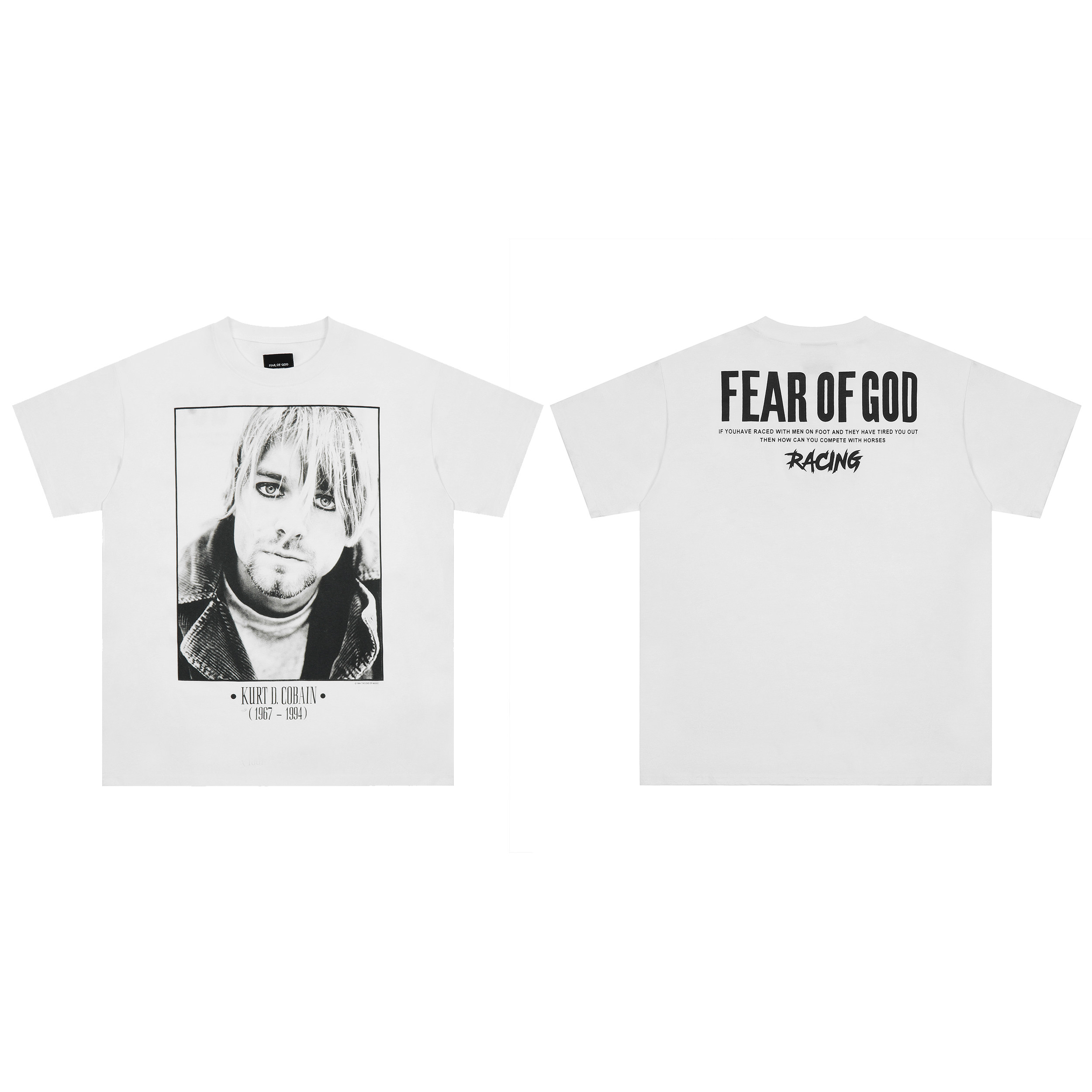 fear of god 元年限定柯本摇滚复古t恤男女同款情侣短袖宽松半袖