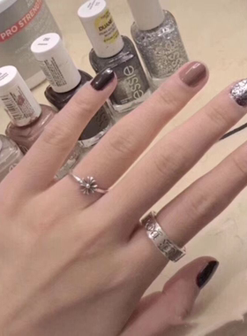 CH克罗伈s925银十字花节制戒指欧美做旧朋克嘻哈个性时尚简约戒指