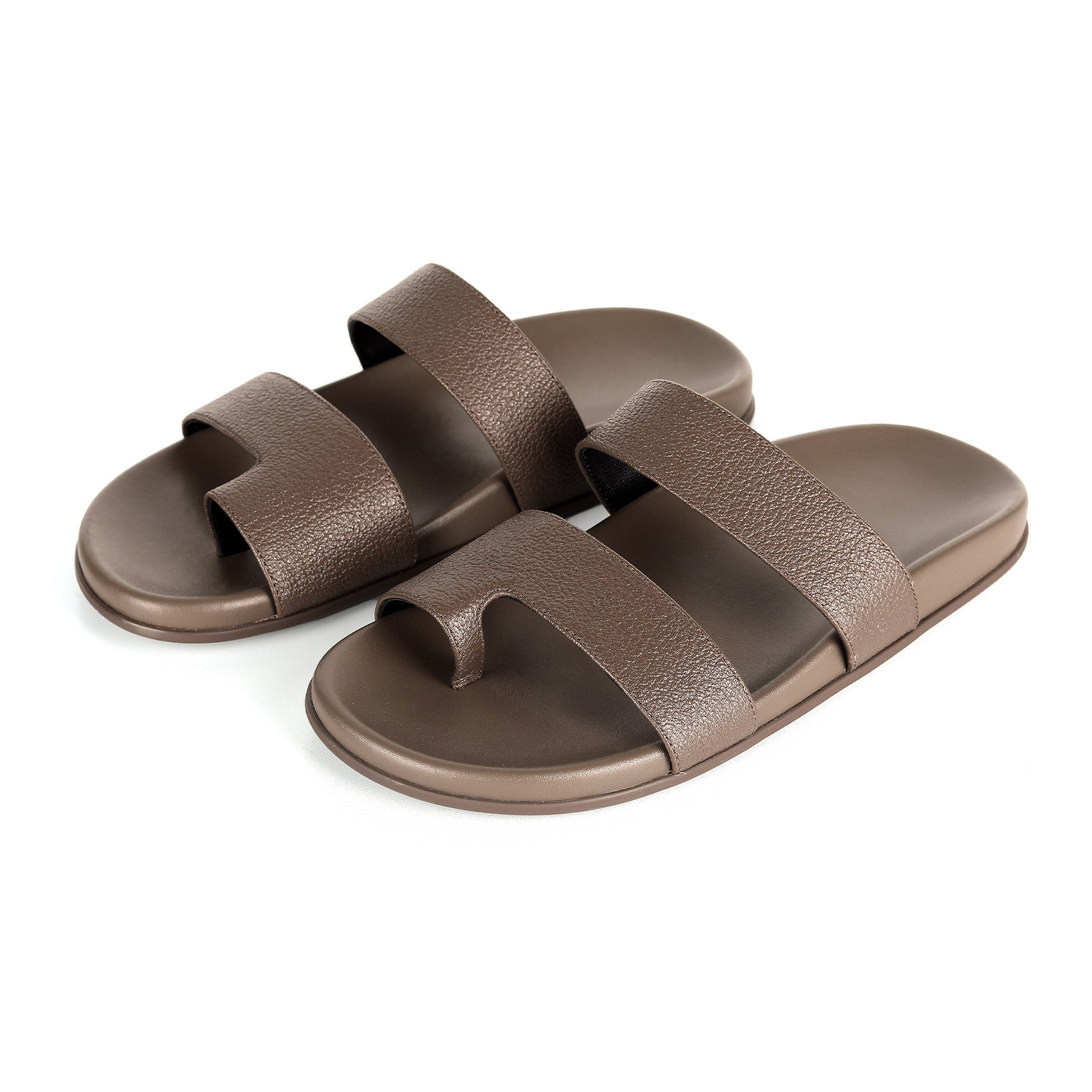 CHU楚妞头层牛皮荔枝纹女式夹趾拖鞋夏季新款一字平底凉鞋,淘宝优惠券,粉丝福利购,淘宝优惠卷