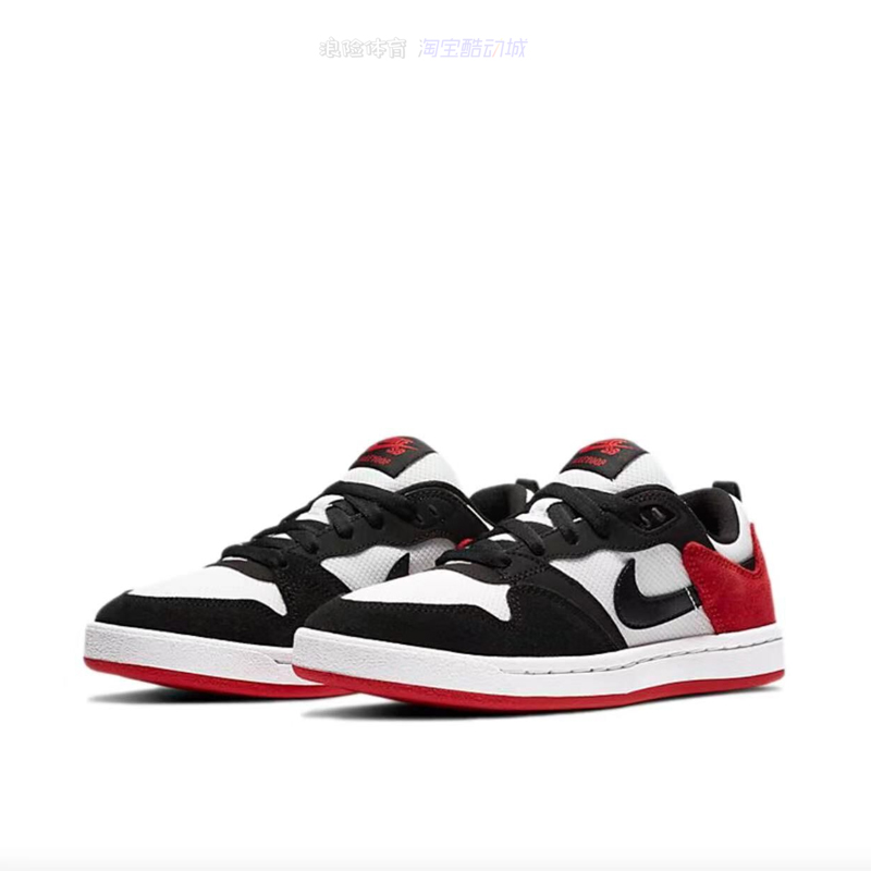 Nike SB Alleyoop 男女简版DUNK复古黑红休闲滑板鞋CJ0882-102 - 图0