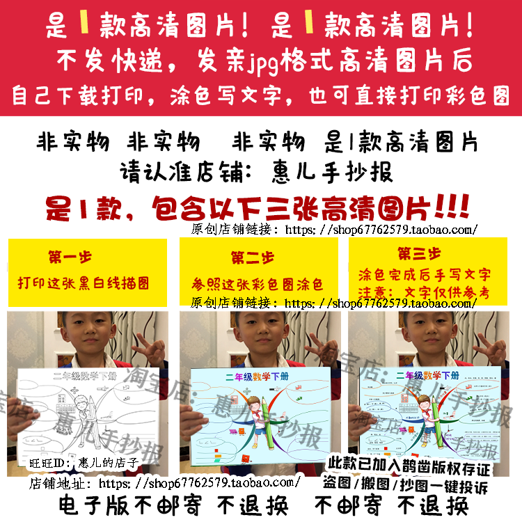 二年级数学下册思维导图大数的认识图形除法方向位置测量时间小报