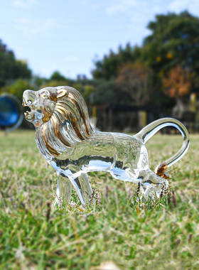 外贸水晶狮子镇宅旺家运吉祥物摆设 雄狮旺事业送老公送男士摆件