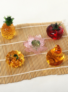 仿真水果小摆件 淄博手工琉璃仿客厅玄关卧室家居精致ins风装饰品