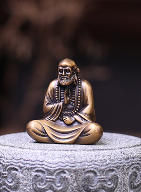 达摩摆件黄铜铜器家居玄关