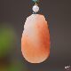 Xinjiang Golden Silk Jade Auspicious Ruyi Jade Pendant Pink Peach Blossom Stuffed Life Ruyi Necklace Jade Pendant Sweater Chain