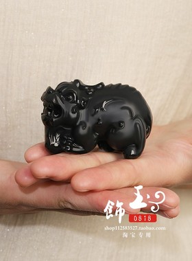 和田玉貔貅手把件新疆青玉