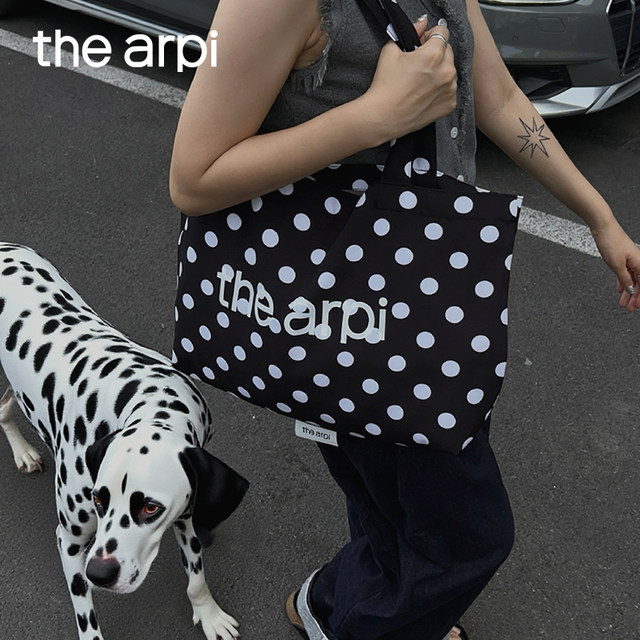 Thearpi polka dot commuter shoulder bag tote bag