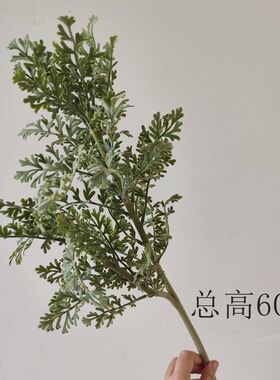 仿真银叶菊 植绒高档叶材 仿真迷迭香 diy仿真花束装饰拍摄道具