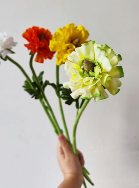 新款仿真花 毛茛洋牡丹 高品质仿真露莲花客厅摆件花艺装饰花