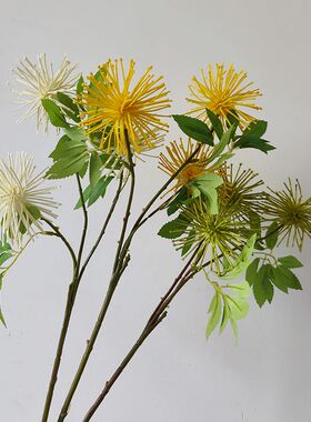 白色黄色星球果仿真茴香果子假果子仿真花客厅美式假花插花配材