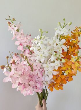 靓兰花室内中国插花枝粉色手感1