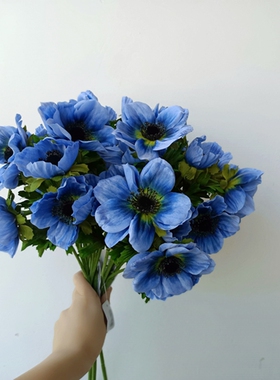 白色高档拍摄道具落地摆件银莲花