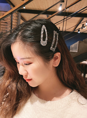 网红水晶发夹侧边头饰森女系