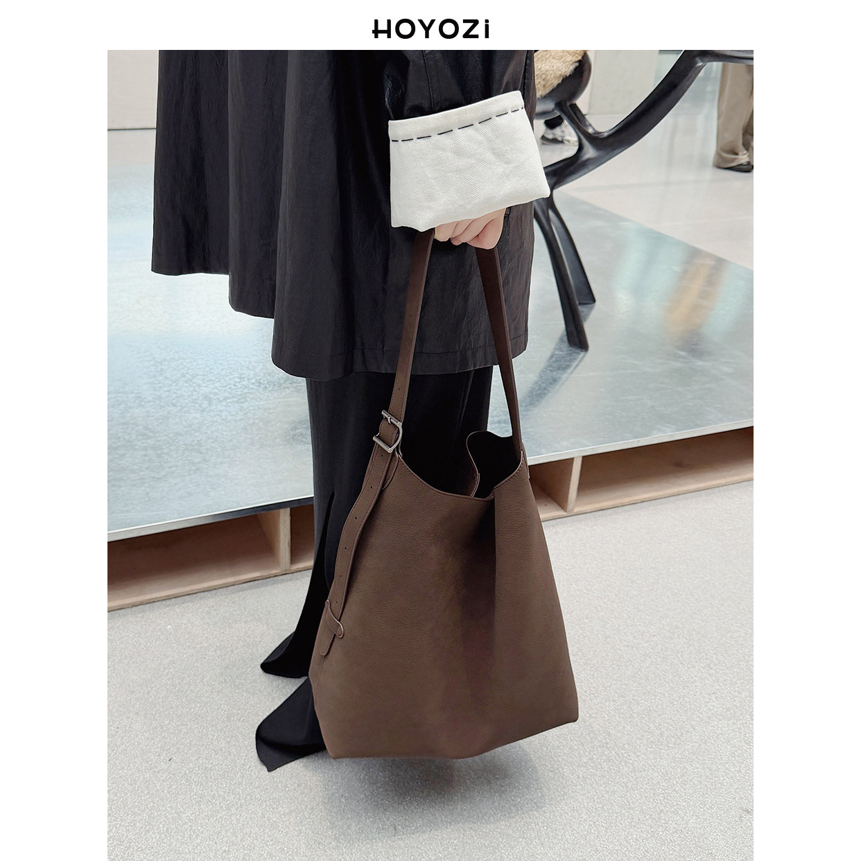 【小优家包包】HOYOZI秋冬极简托特包包女式2025新款单肩斜挎包,淘宝优惠券,粉丝福利购,淘宝优惠卷