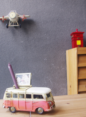 双层巴士笔筒英伦复古模型摆件