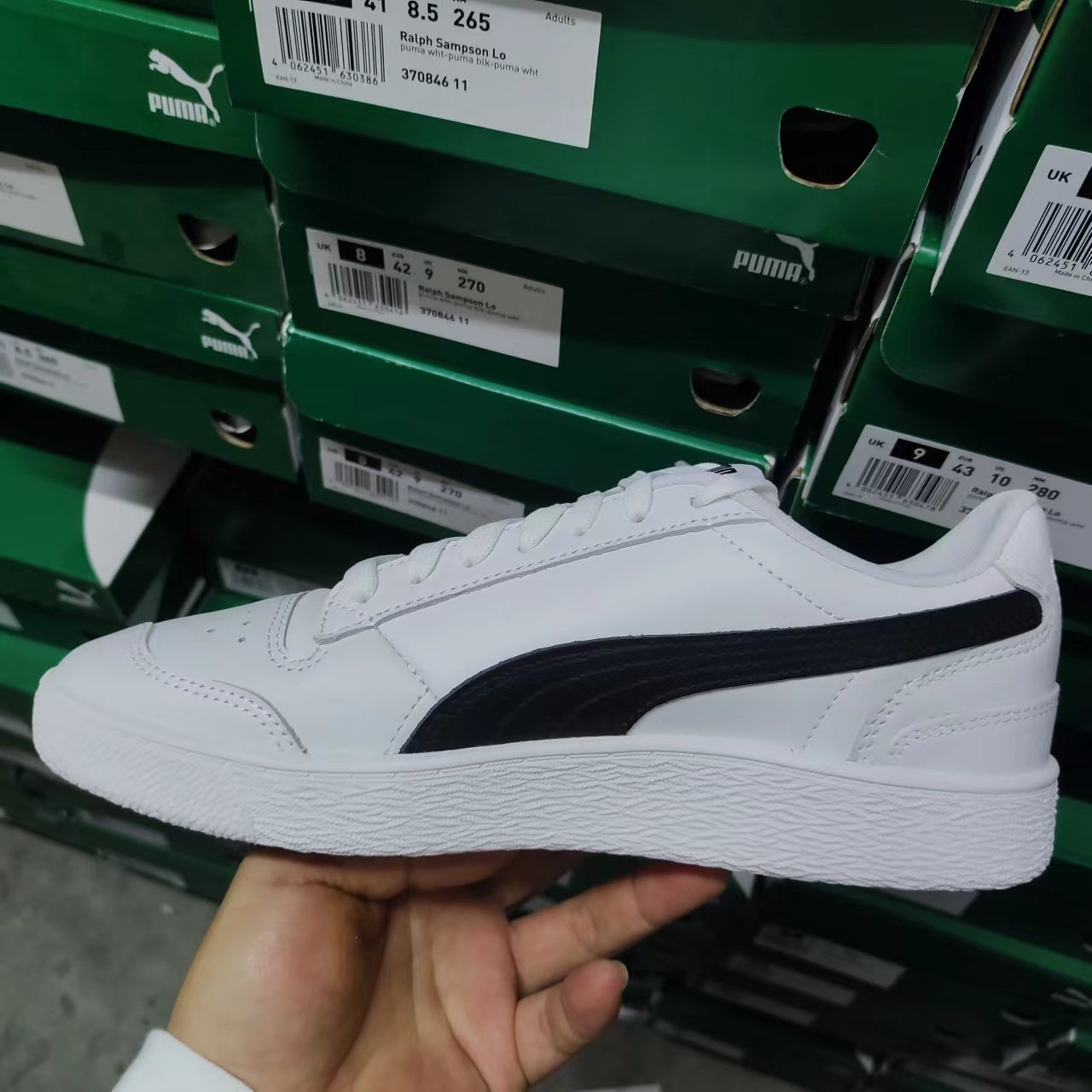 彪马Puma Ralph Sampson白黑皮面男女低帮休闲板鞋 370846-11-08 - 图0