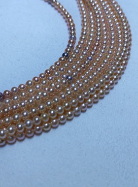 4-5mm近正圆半成品项链好品质粉色无核珍珠