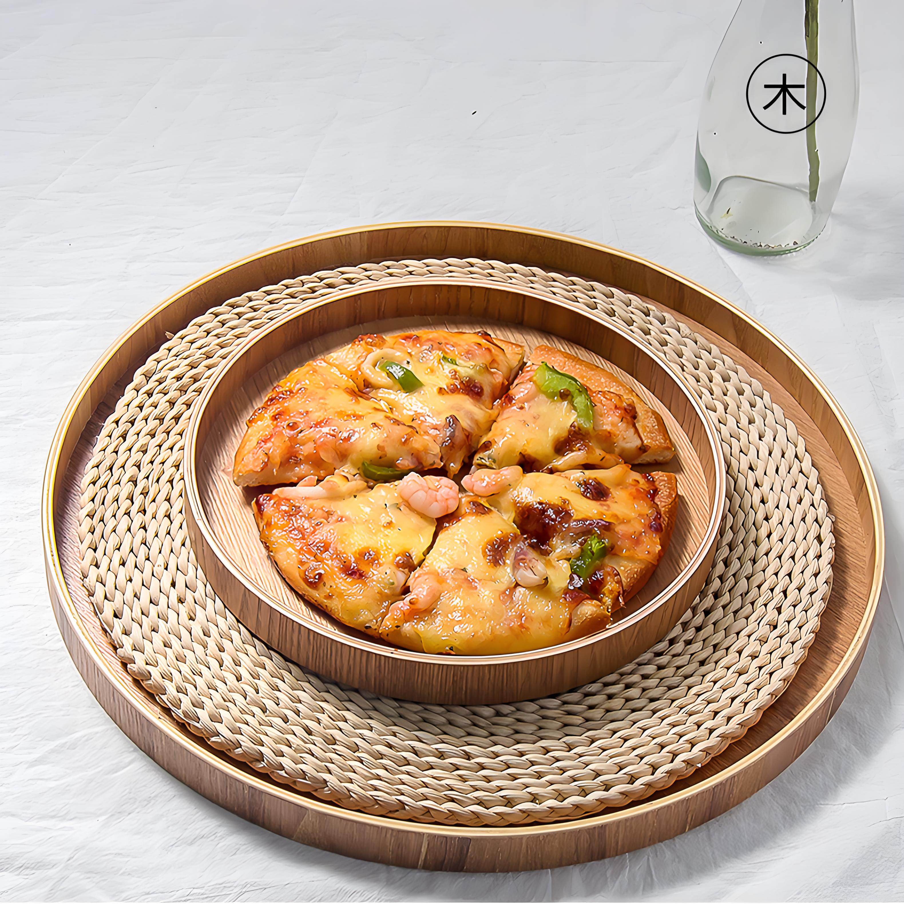 日式圆形木质托盘水果餐盘面包点心茶水盘酒店家用精致原木色盘子,淘宝优惠券,粉丝福利购,淘宝优惠卷