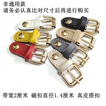 ຖົງອຸປະກອນຫນັງ 2cm wide bag cover buckle pebbled leather pin buckle white black magnetic buckle 1.4cm